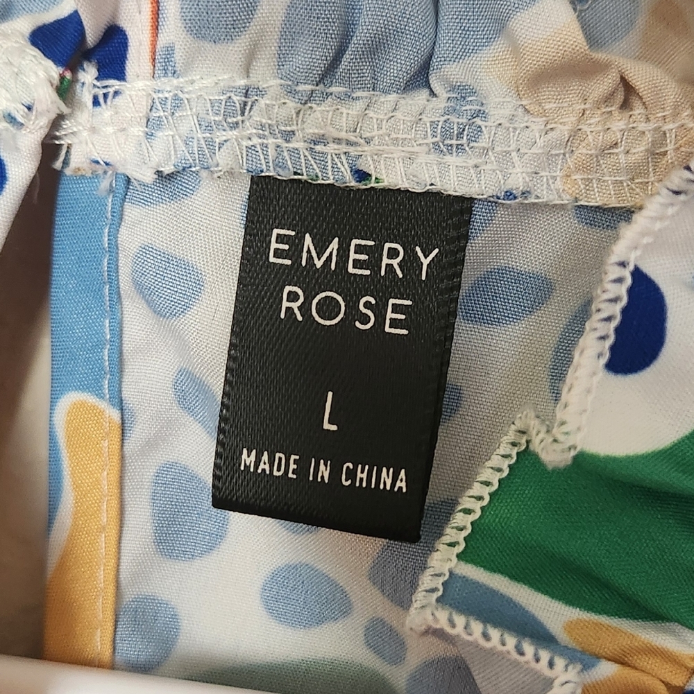 Emery Rose Abstract Rufle Top Size Large - Picture 5 of 7